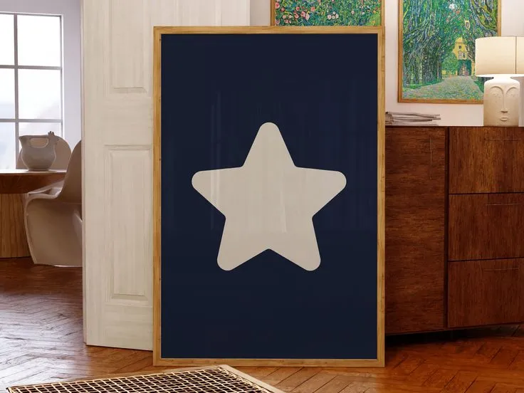 Affiche étoile minimaliste, navy