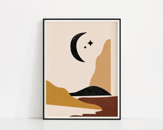 Affiche lune minimaliste